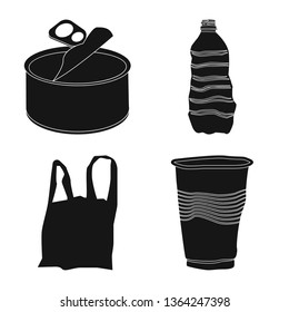 Isolated object of refuse and junk icon. Collection of refuse and waste vector icon for stock.