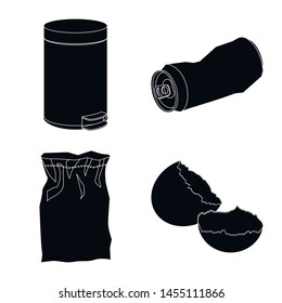 Isolated object of refuse and junk icon. Collection of refuse and waste stock vector illustration.