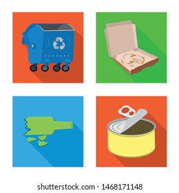 Isolated object of refuse and junk icon. Collection of refuse and waste stock symbol for web.