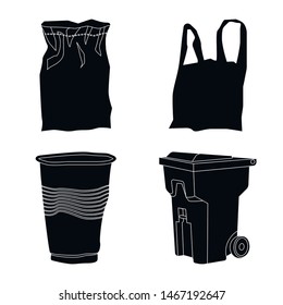 Isolated object of refuse and junk symbol. Collection of refuse and waste stock vector illustration.