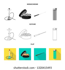 Isolated object of refuse and stop icon. Set of refuse and habit stock symbol for web.