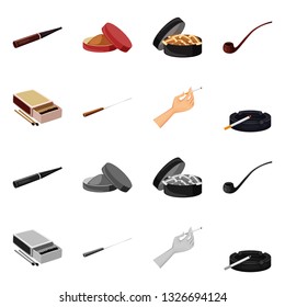 Isolated object of refuse and stop icon. Collection of refuse and habit vector icon for stock.