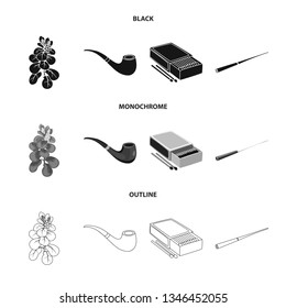 Isolated object of refuse and stop icon. Set of refuse and habit stock vector illustration.