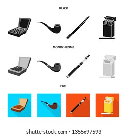 Isolated object of refuse and stop icon. Set of refuse and habit stock vector illustration.