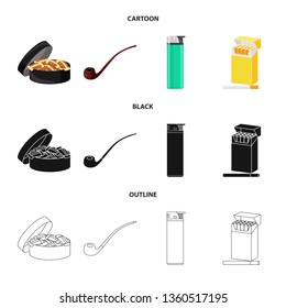 Isolated object of refuse and stop icon. Set of refuse and habit stock symbol for web.