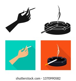 Isolated object of refuse and stop icon. Collection of refuse and habit vector icon for stock.