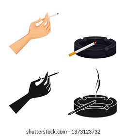 Isolated object of refuse and stop icon. Collection of refuse and habit stock symbol for web.