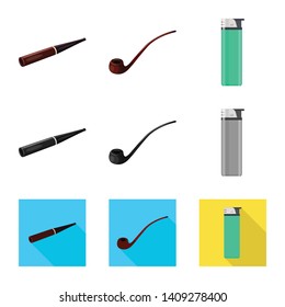 Isolated object of refuse and stop icon. Set of refuse and habit stock symbol for web.