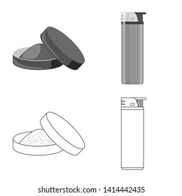 Isolated object of refuse and stop icon. Collection of refuse and habit vector icon for stock.