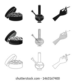 Isolated object of refuse and stop icon. Collection of refuse and habit vector icon for stock.