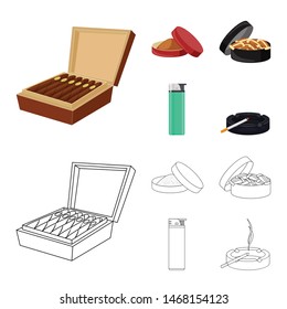 Isolated object of refuse and stop icon. Collection of refuse and habit stock symbol for web.