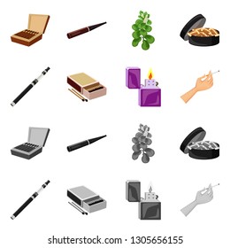 Isolated object of refuse and stop logo. Set of refuse and habit stock vector illustration.