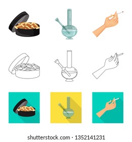 Isolated object of refuse and stop logo. Set of refuse and habit stock symbol for web.