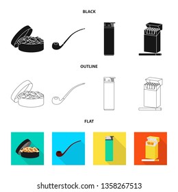 Isolated object of refuse and stop logo. Set of refuse and habit vector icon for stock.