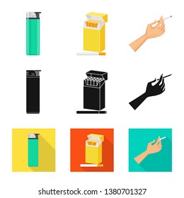 Isolated object of refuse and stop logo. Set of refuse and habit vector icon for stock.