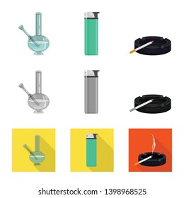 Isolated object of refuse and stop logo. Collection of refuse and habit stock symbol for web.