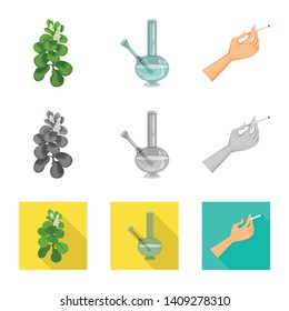 Isolated object of refuse and stop logo. Set of refuse and habit stock symbol for web.