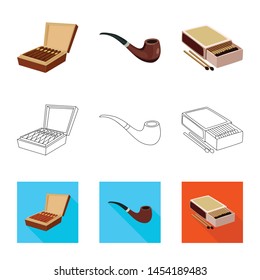 Isolated object of refuse and stop logo. Set of refuse and habit stock vector illustration.