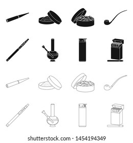 Isolated object of refuse and stop logo. Collection of refuse and habit vector icon for stock.
