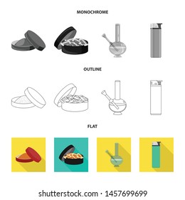 Isolated object of refuse and stop logo. Collection of refuse and habit stock vector illustration.