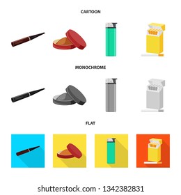 Isolated object of refuse and stop sign. Set of refuse and habit vector icon for stock.