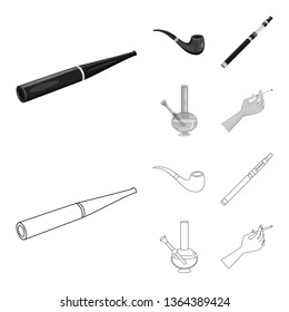 Isolated object of refuse and stop sign. Collection of refuse and habit stock vector illustration.