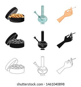 Isolated object of refuse and stop smoking logo. Collection of refuse and habit vector icon for stock.