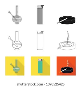 Isolated object of refuse and stop symbol. Collection of refuse and habit vector icon for stock.