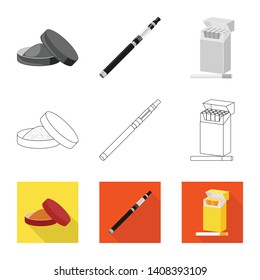 Isolated object of refuse and stop symbol. Set of refuse and habit stock vector illustration.