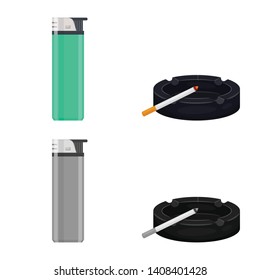 Isolated object of refuse and stop symbol. Set of refuse and habit stock vector illustration.