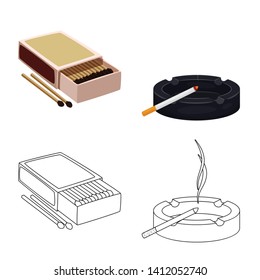 Isolated object of refuse and stop symbol. Collection of refuse and habit vector icon for stock.