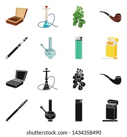 Isolated object of refuse and stop symbol. Collection of refuse and habit vector icon for stock.