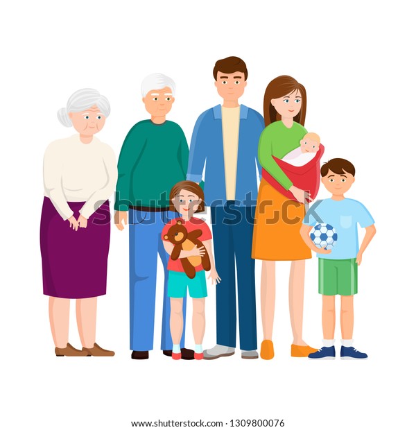 Isolated Object Relatives Dad Icon Collection Stock Vector (royalty 