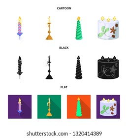 Isolated object of relaxation and flame icon. Collection of relaxation and wax vector icon for stock.