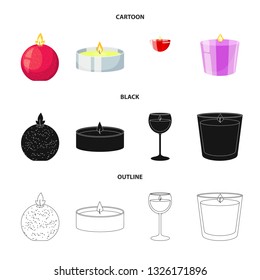 Isolated object of relaxation and flame icon. Set of relaxation and wax vector icon for stock.