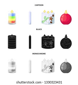 Isolated object of relaxation and flame icon. Collection of relaxation and wax vector icon for stock.
