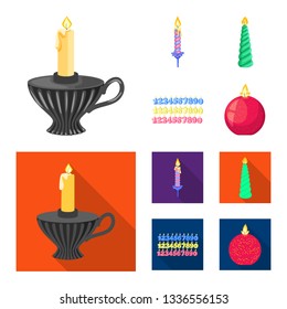 Isolated object of relaxation and flame icon. Set of relaxation and wax stock vector illustration.