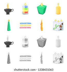 Isolated object of relaxation and flame icon. Set of relaxation and wax vector icon for stock.