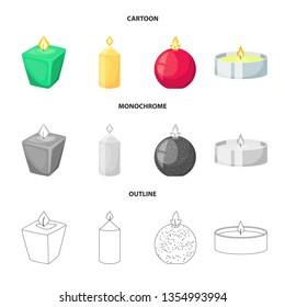 Isolated object of relaxation and flame icon. Set of relaxation and wax stock symbol for web.