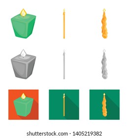 Isolated object of relaxation and flame icon. Set of relaxation and wax vector icon for stock.