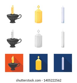 Isolated object of relaxation and flame icon. Collection of relaxation and wax vector icon for stock.
