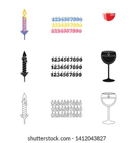 Isolated object of relaxation and flame icon. Collection of relaxation and wax vector icon for stock.