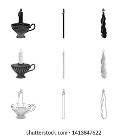 Isolated object of relaxation and flame icon. Set of relaxation and wax stock vector illustration.