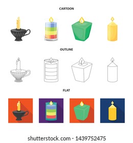 Isolated object of relaxation and flame icon. Collection of relaxation and wax stock symbol for web.