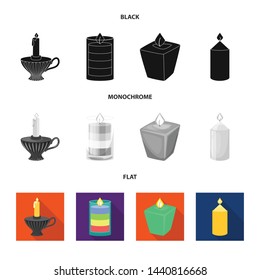 Isolated object of relaxation and flame icon. Set of relaxation and wax stock symbol for web.