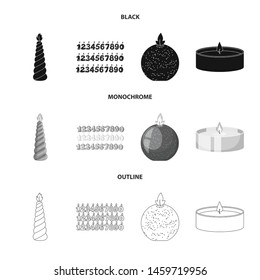 Isolated object of relaxation and flame icon. Collection of relaxation and wax stock symbol for web.