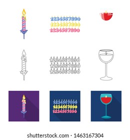 Isolated object of relaxation and flame icon. Collection of relaxation and wax vector icon for stock.