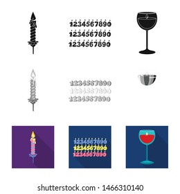 Isolated object of relaxation and flame icon. Set of relaxation and wax stock symbol for web.