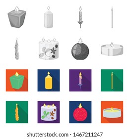 Isolated object of relaxation and flame icon. Collection of relaxation and wax stock vector illustration.