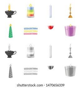 Isolated object of relaxation and flame icon. Collection of relaxation and wax stock symbol for web.